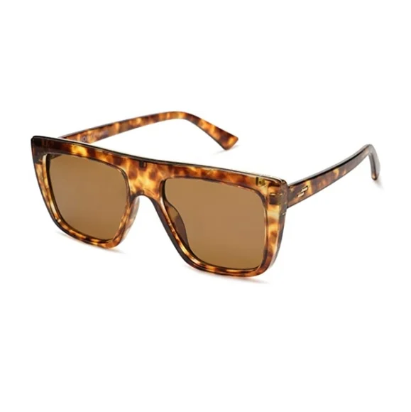 New Retro Square Tortoise Brown Sunglasses  Men Trendy Oversized Flat Men main image 2